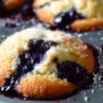 Freshly baked easy blueberry muffins on a cooling rack