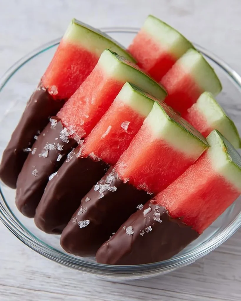 Delicious covered watermelon treat, a refreshing summer dessert