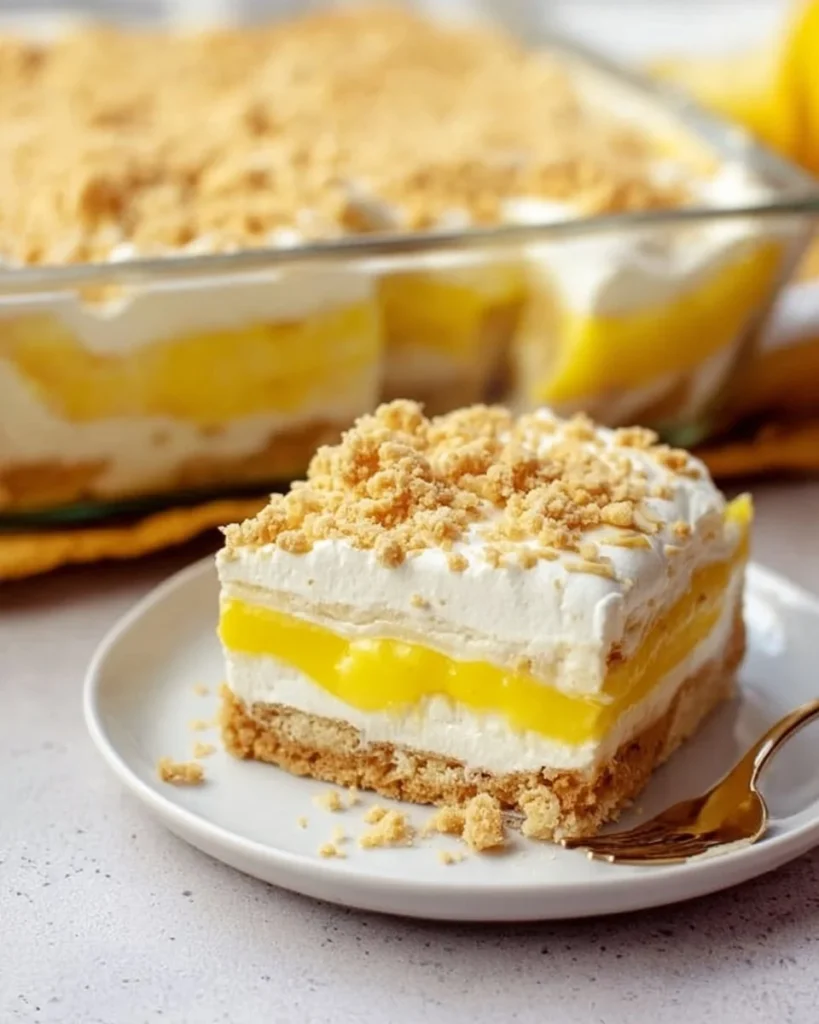 Heavenly Oreo Lemon Dessert with creamy layers and zesty lemon topping