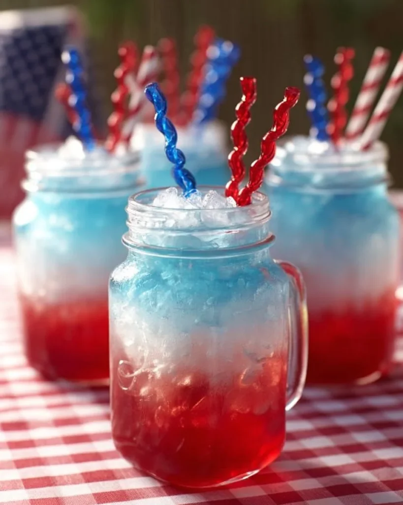 Colorful kid-friendly patriotic punch for Fourth of July celebrations