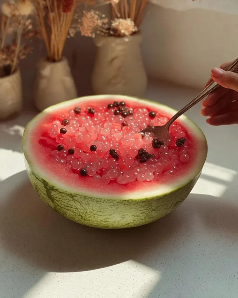 Delicious watermelon popping boba for refreshing drinks